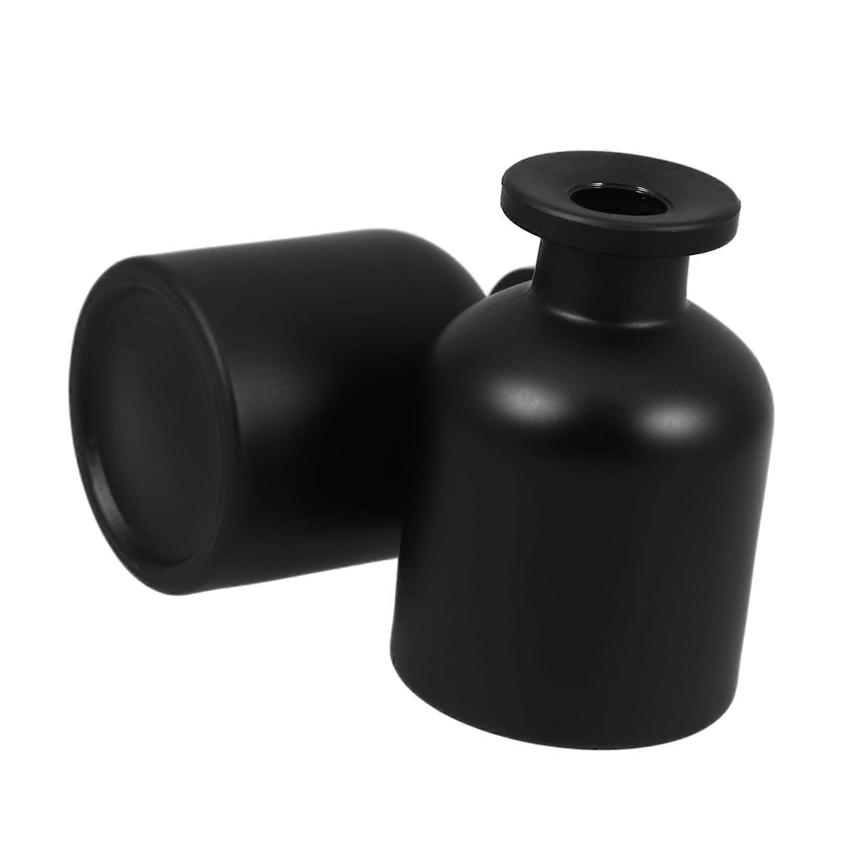 Pack of 2 Black Glass Aroma Diffuser Bottles, Essential Oils Reed Diffuser Replacement, Fragrance Dispenser
