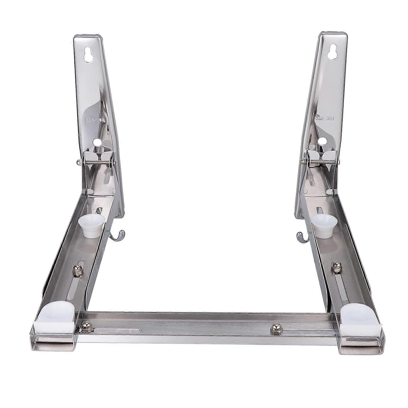 Wall Microwave Bracket Stainless Steel Retractable Storage Rack For Microwave Oven 2Set