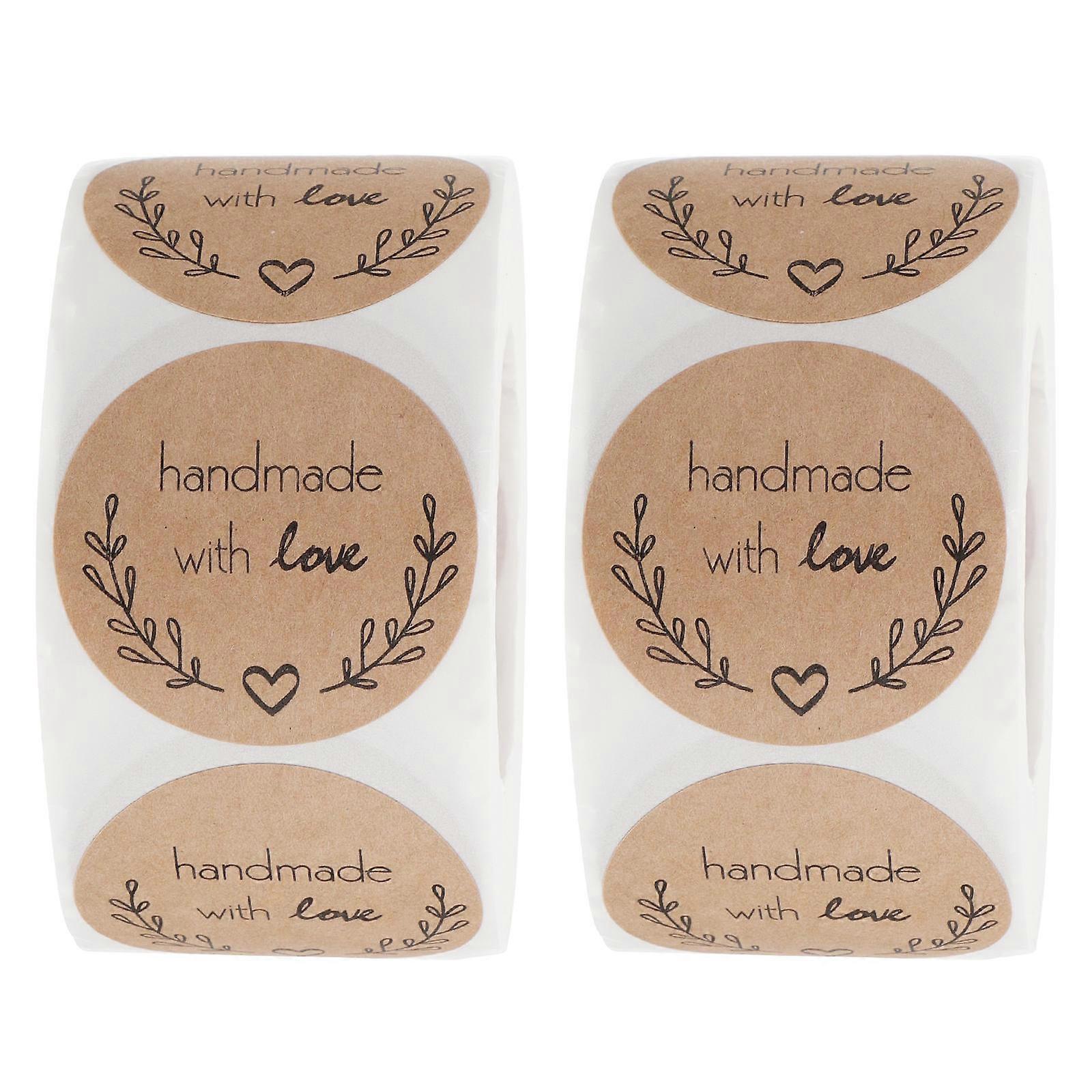 Vintage Style Baking Stickers Kraft Paper Self-Adhesive Sealing Stickers Daily Life 3.14x3.14inch Round Shape 2Set