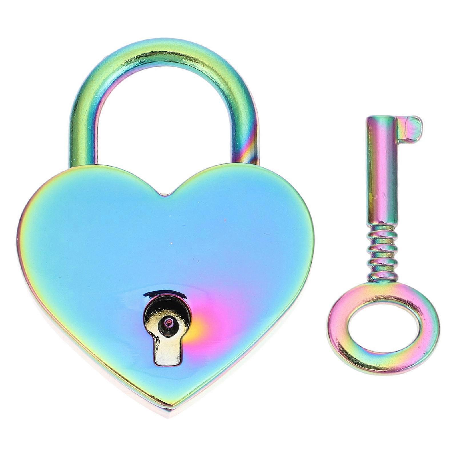 Heart-Shaped Wishing Lock Set For Travel Everyday Use Assorted Color Zinc Alloy Security Protection 1Set