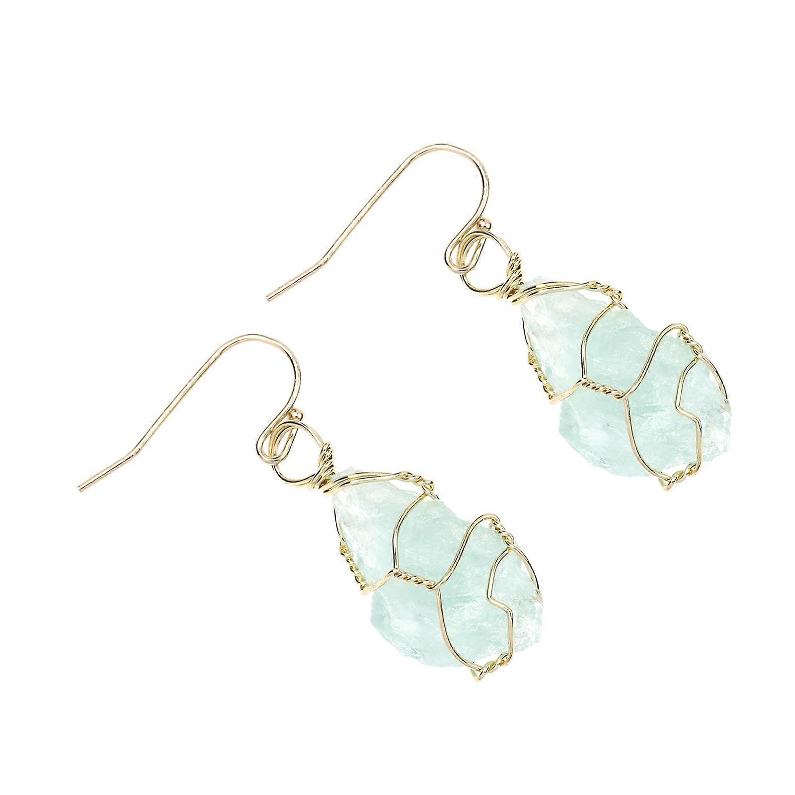 Elegant Stone Earrings with Unique Design for Decor Green Color 1 Pair