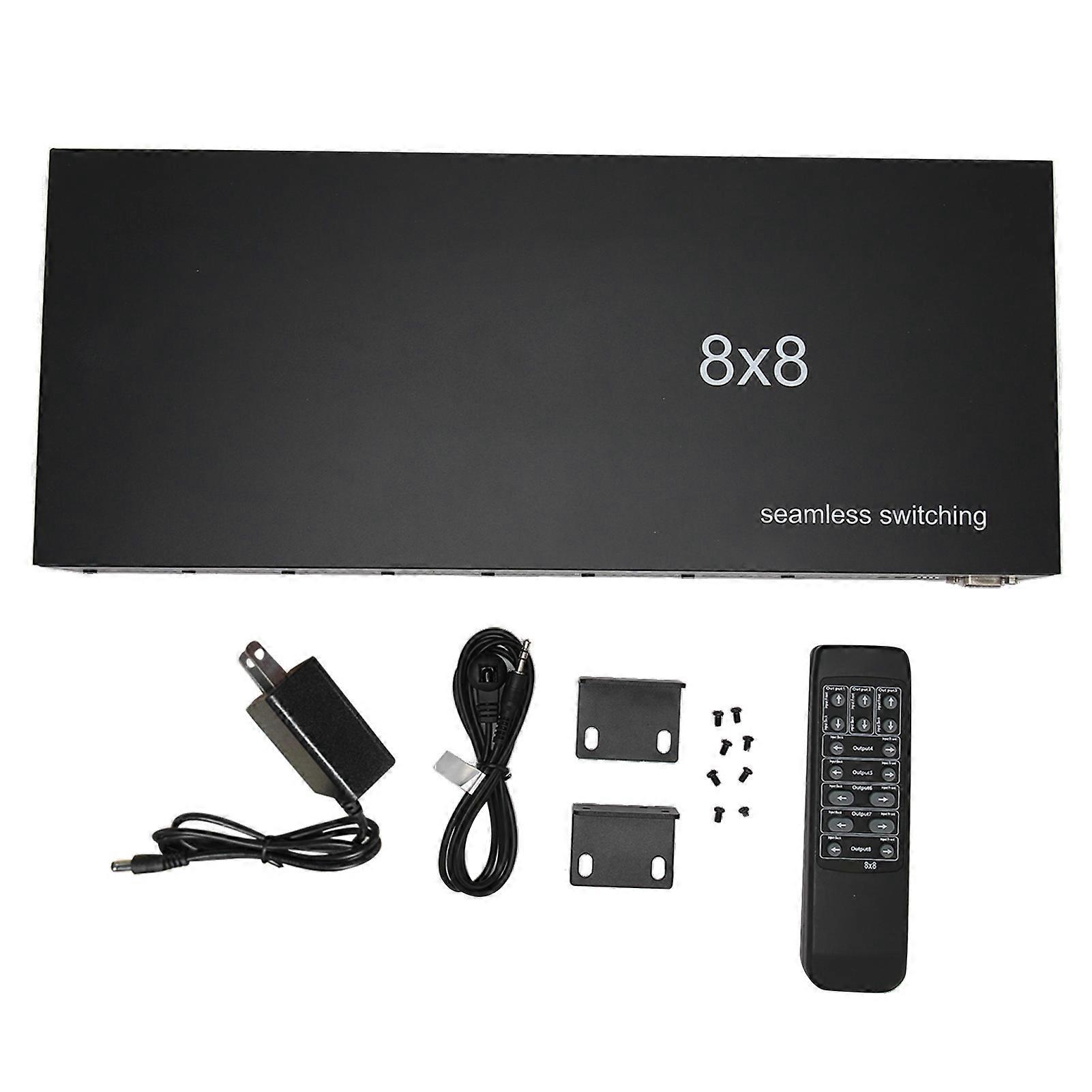 8x8 HDMI Matrix Splitter 1080P Seamless Switching with Dual Mode and 3D Support, US Plug