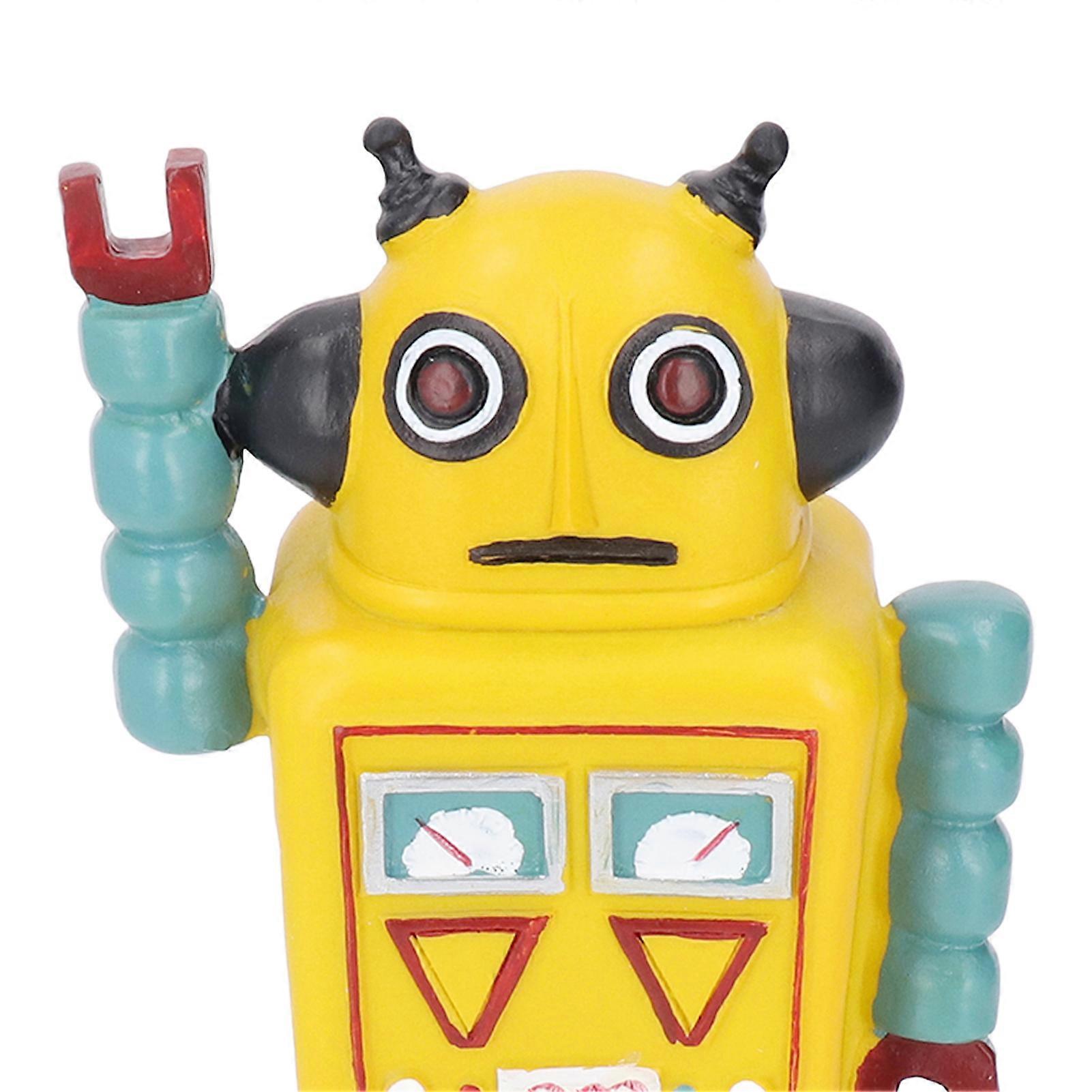 Robot Figurine American Style Retro Classic Resin Cartoon Robot Model Toy Ornament Home Craft Decoration