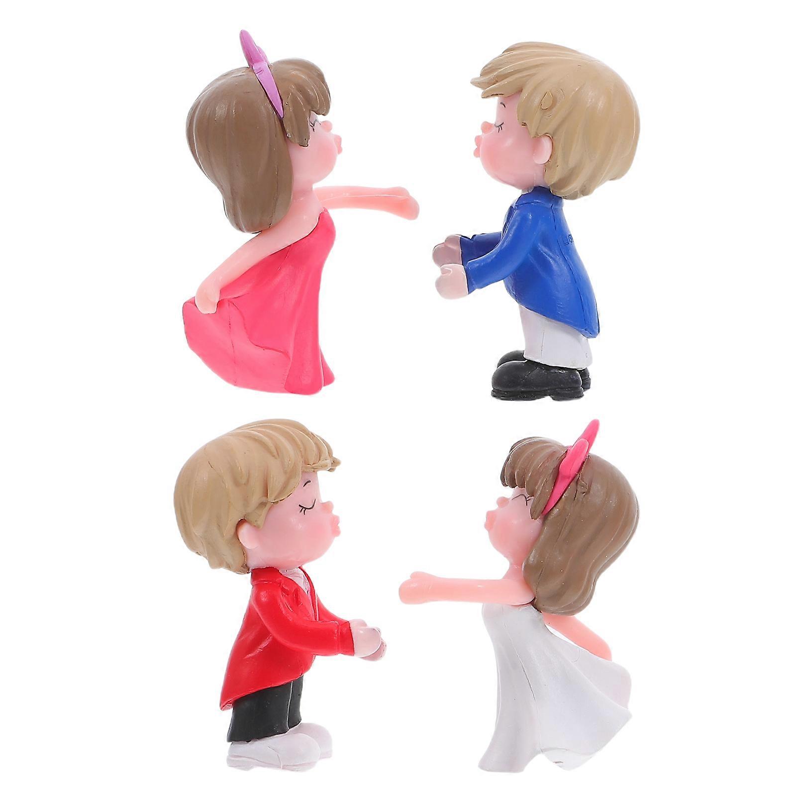 Assorted Color Couples Cake Topper Plastic Decoration for Event 2Pairs