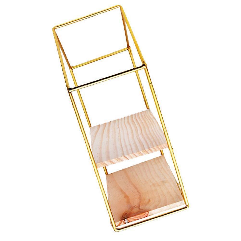 Metal Wall Shelf Double Layer Hanging Shelf Organizing Kitchen Wooden Board For Homeowners 1Pack
