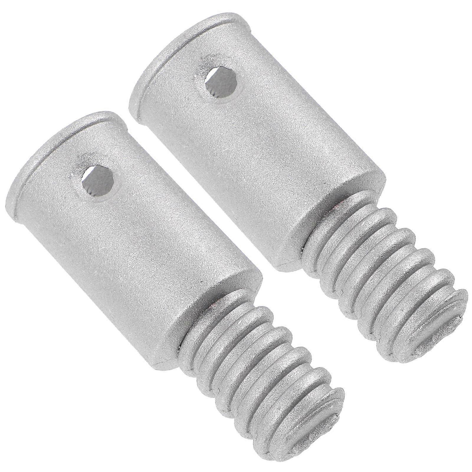 Threaded Broom Handle Tip Metal Material Cylindrical Cleaning Durable Use 2Pcs
