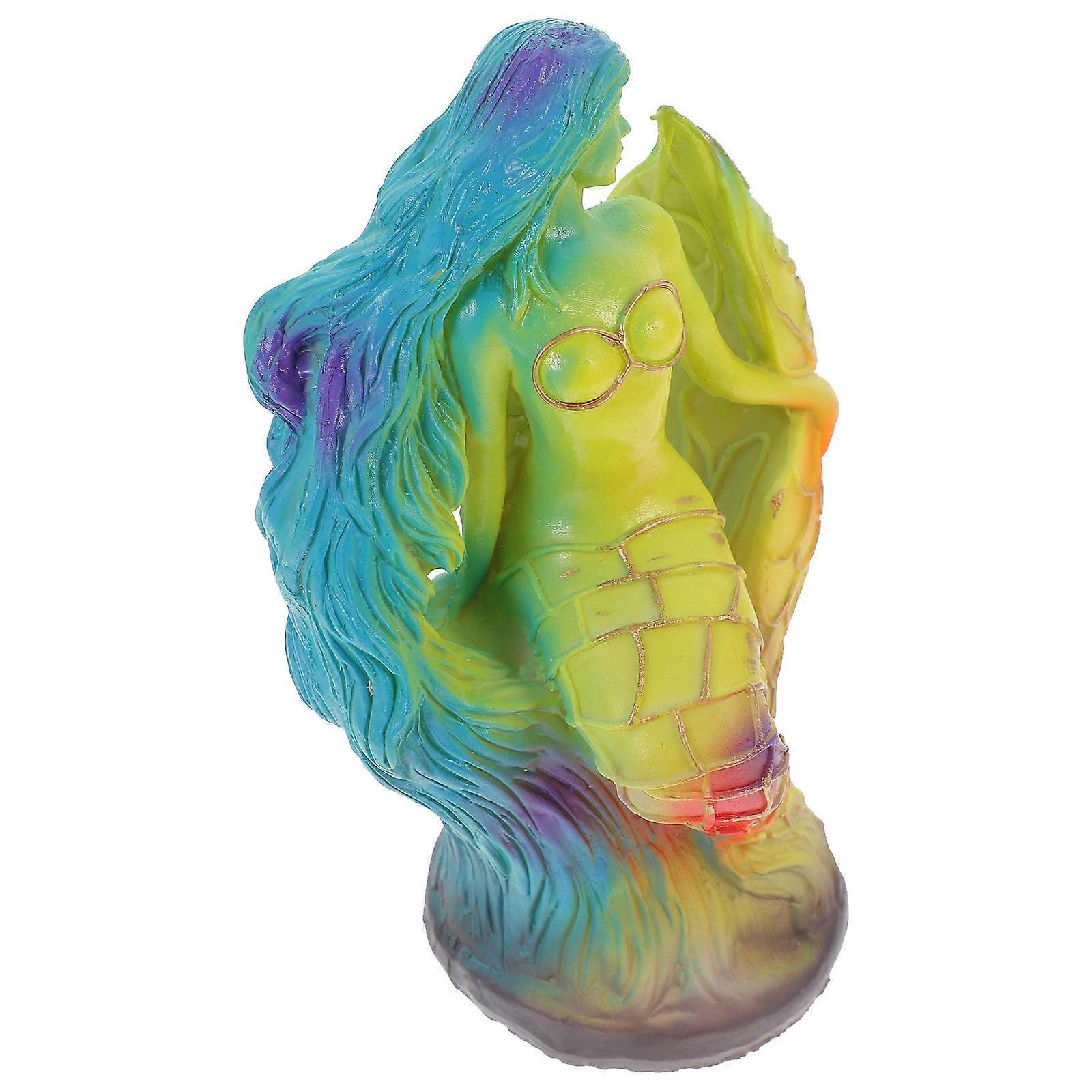 Desk Lamp Modern Mermaid Lamp Resin Bedside Use Adjustable Brightness 6.1×3.9×3in 1Pack