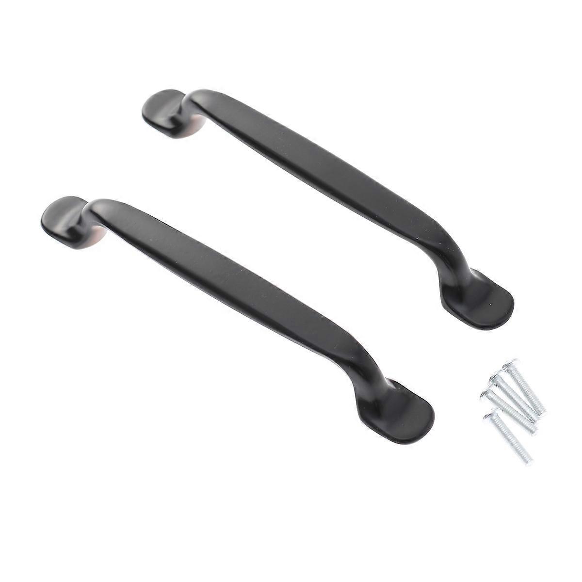 2 PCS Solid Two Holes Door Knobs Cabinet Handle Drawer Pulls for Home Kitchen Black