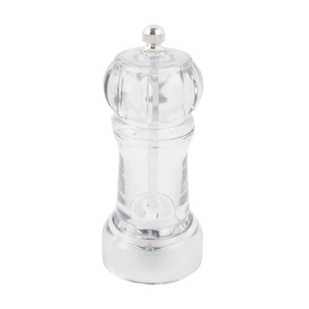 Manual Pepper Salt Spice Bottle for Kitchen Cooking with Grinding Tool Transparent 1 Set