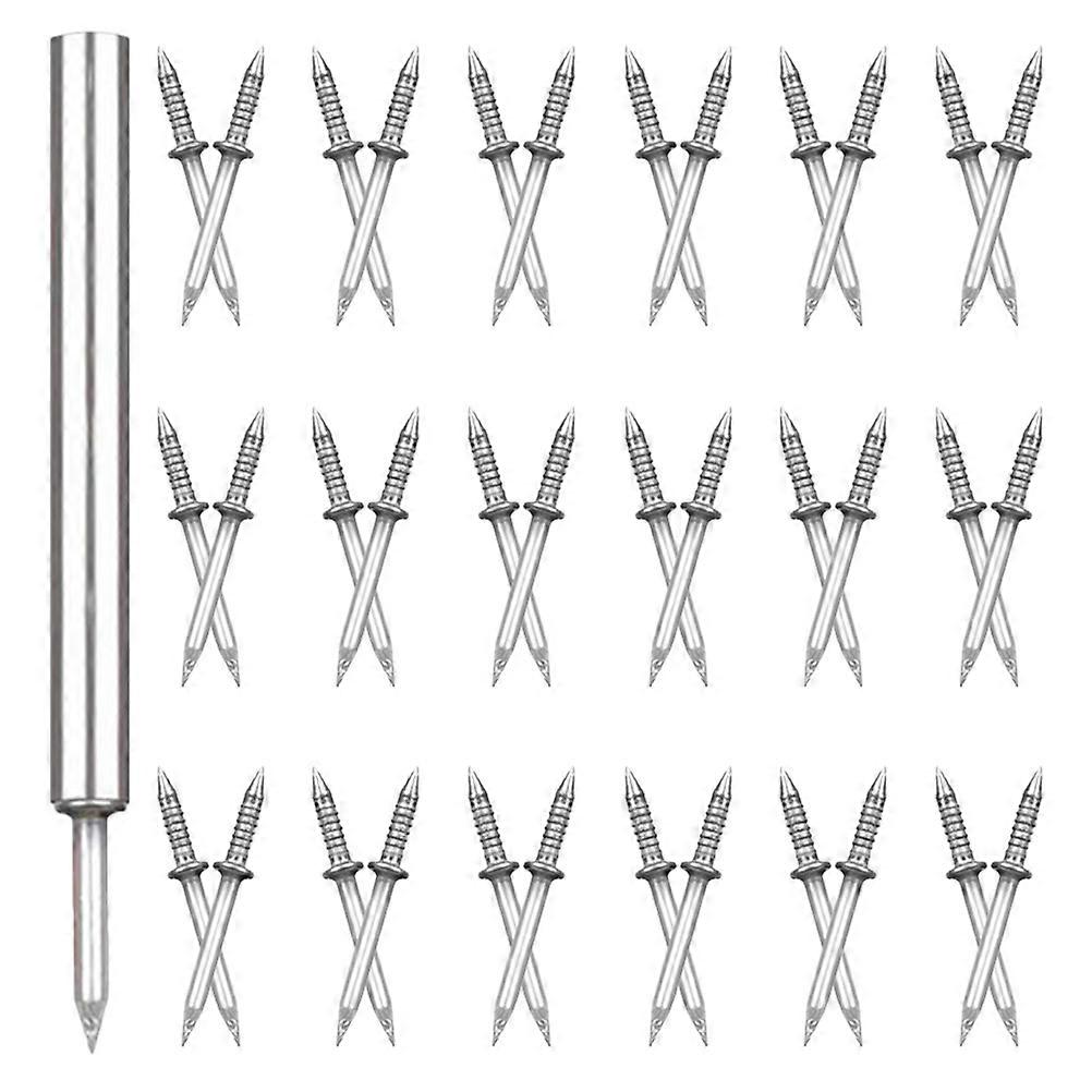 Furniture Double Head Nails Set For Home Renovation Iron 2.70X0.30X0.30cm Convenient Installation 1Set