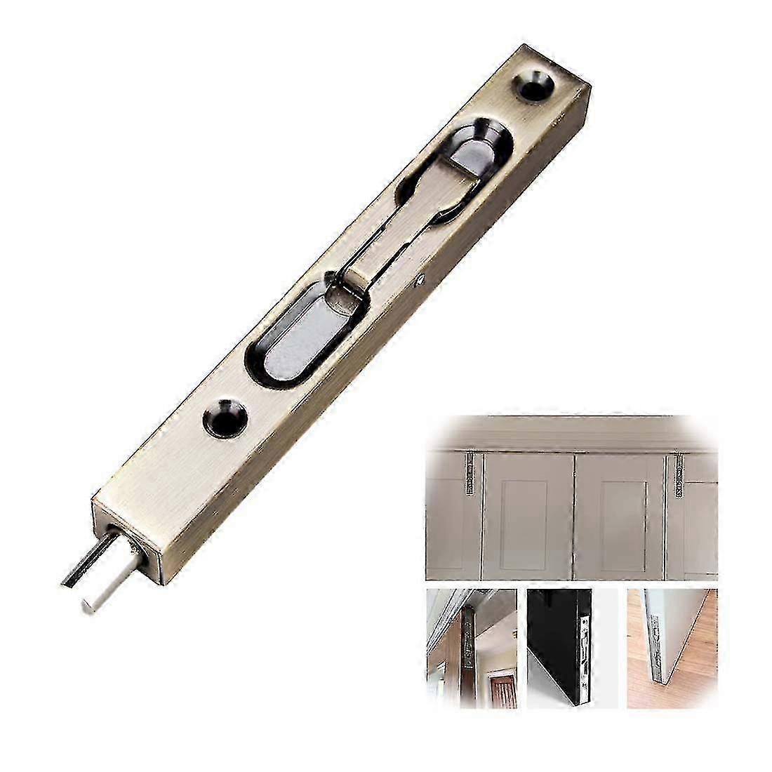 باب الترباس قفل الفولاذ المقاوم للصدأ تدفق الترباس قفل المزلاج انزلاق الحمام قفل باب بوابة مزلاج للأبواب الداخلية الخارجية (d-v2)