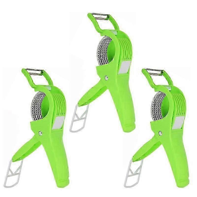 3Pcs Multi Cutter With Peeler For Vegetable And Fruit Extra Sharp Stainless Steel