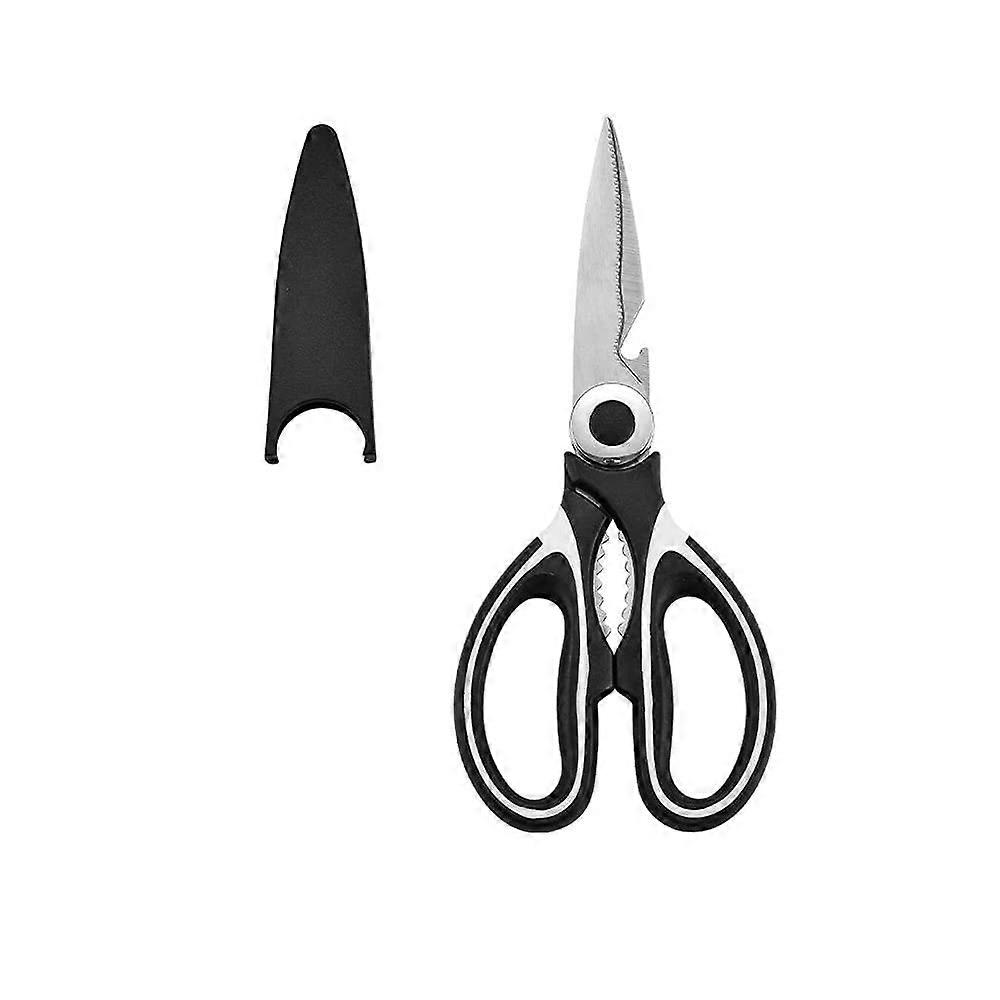 Heavy Duty Kitchen Scissors Kitchen Aid MultiPurpose Scissors with Protective Cover for Chicken, Meat, Herbs and Vegetables (Stainless Steel)