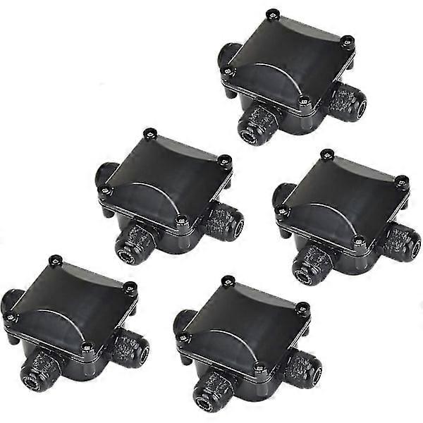 Waterproof junction box [5-pack], cable sleeve, junction box, socket sleeve, underground cable black
