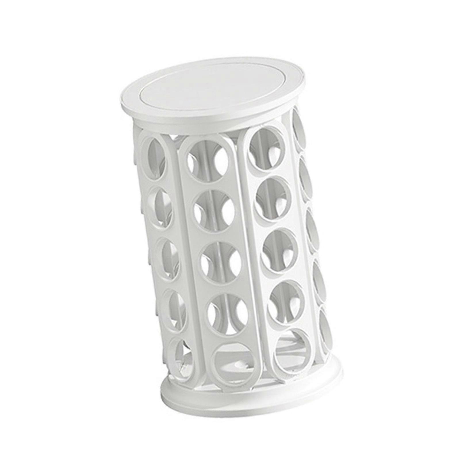 Large Capacity 40 Capsules 360 Degree Rotating Coffee Pods Storage ABS Rack Space Saving Kitchen Counter Organizer  White