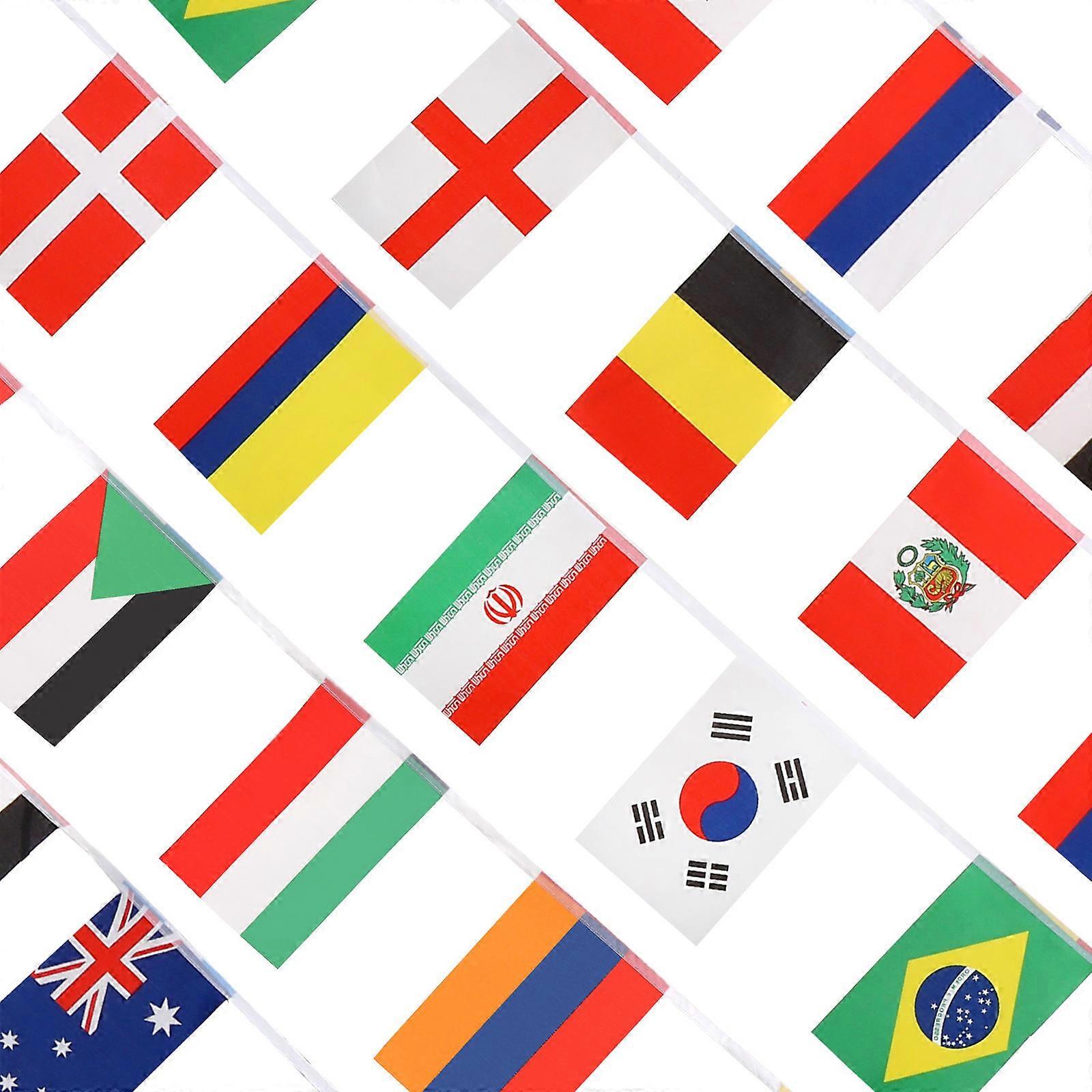 200pcs Assorted International Flags String Banner Decor for Sports Events, Festivals, Parties & Home Decoration