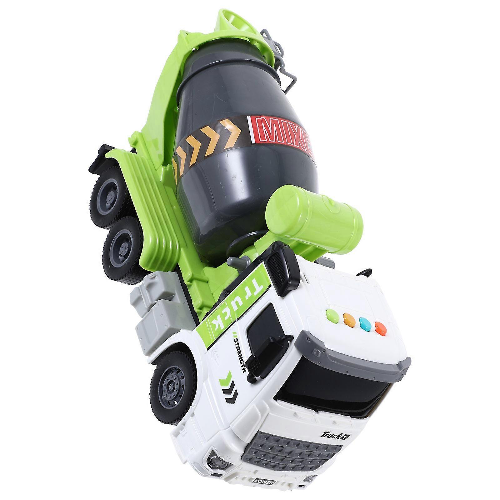 Simulation Concrete Mixer Truck Toy With Light And Sound For Kids 27X13CM Green 1Pcs