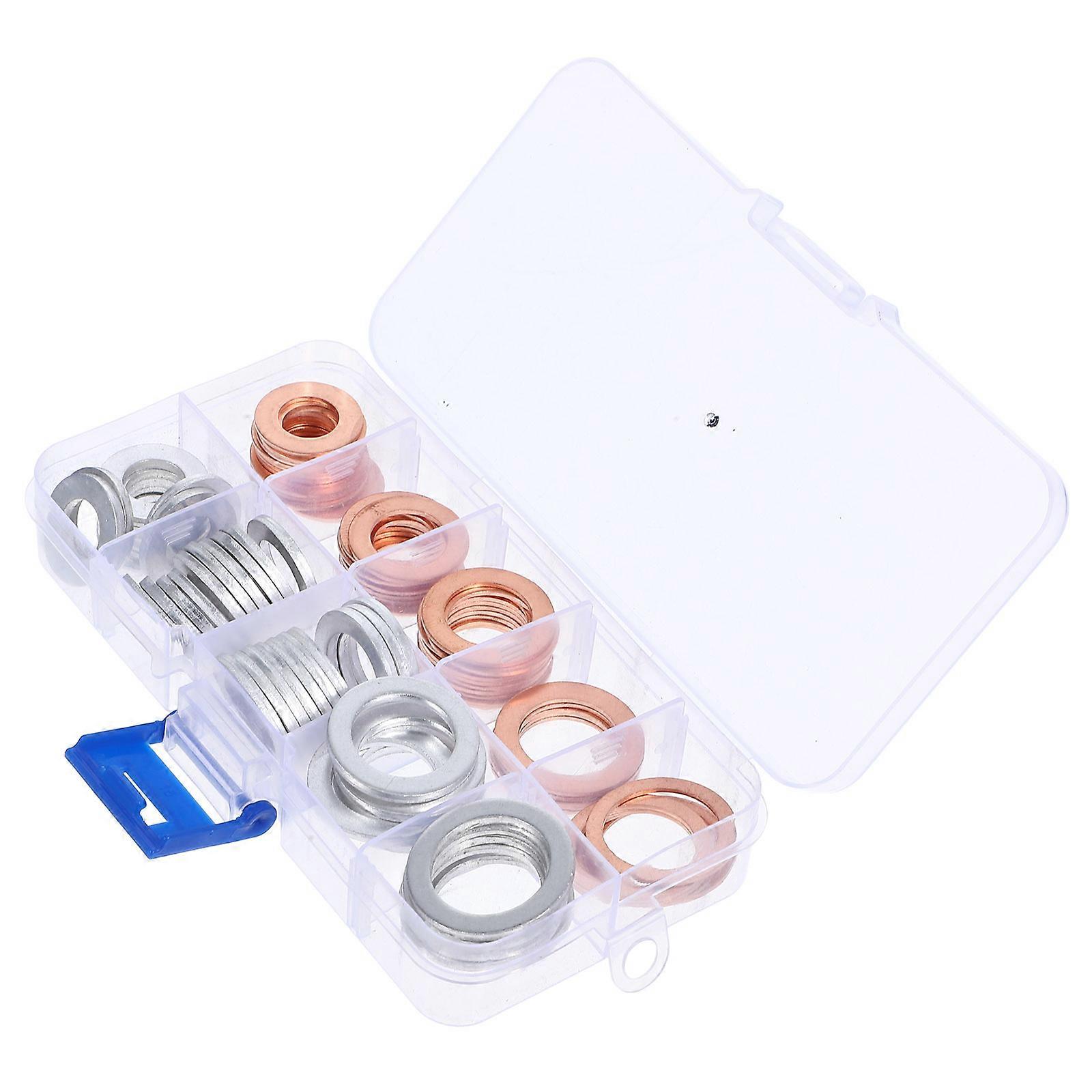 Copper Sealing Washers Oil Drain Plug Gasket Set For Vehicle Maintenance Ensure Engine Performance 80Pack