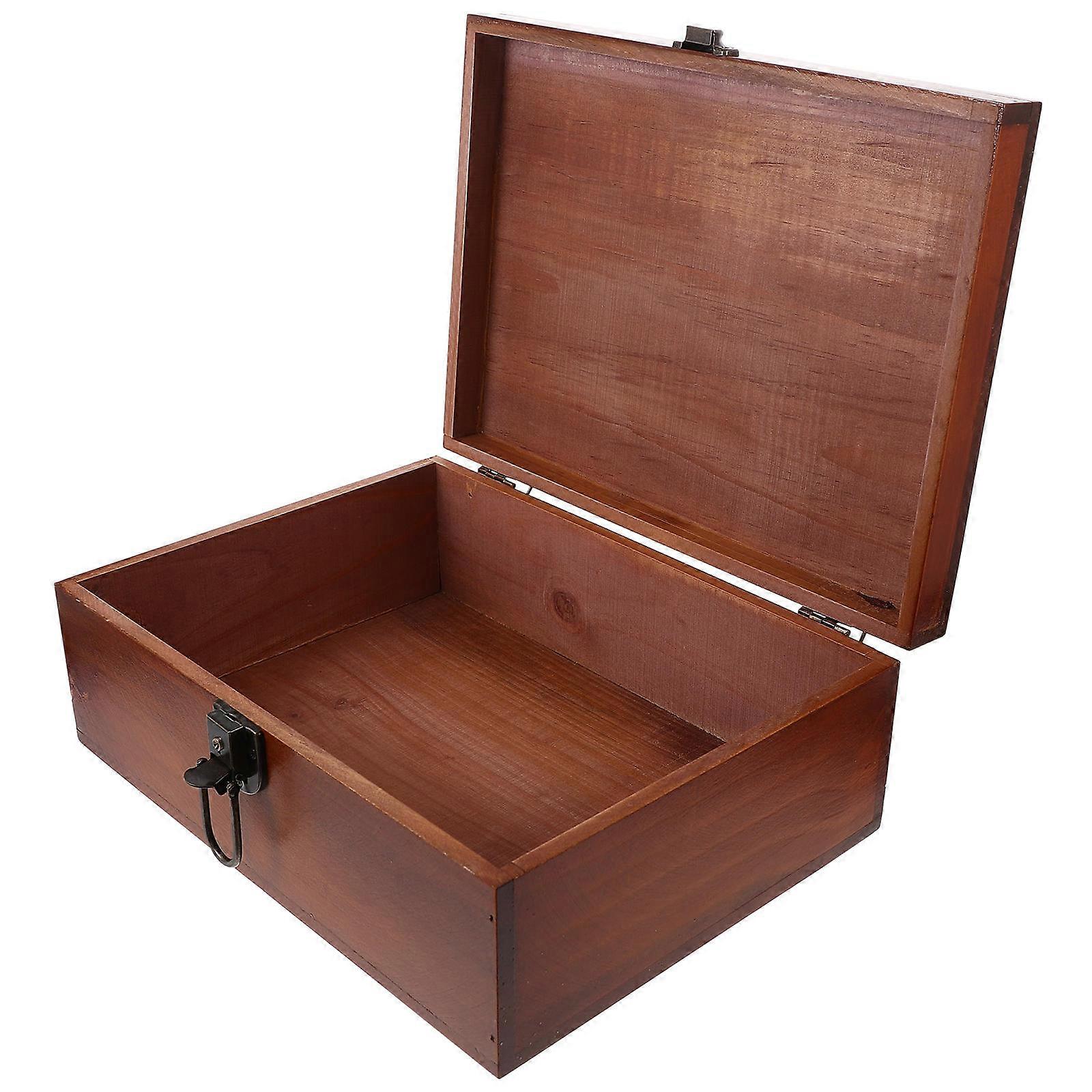 Wooden Jewelry Box with Lock for Home Use Assorted Color Pine Wood Small Storage Box