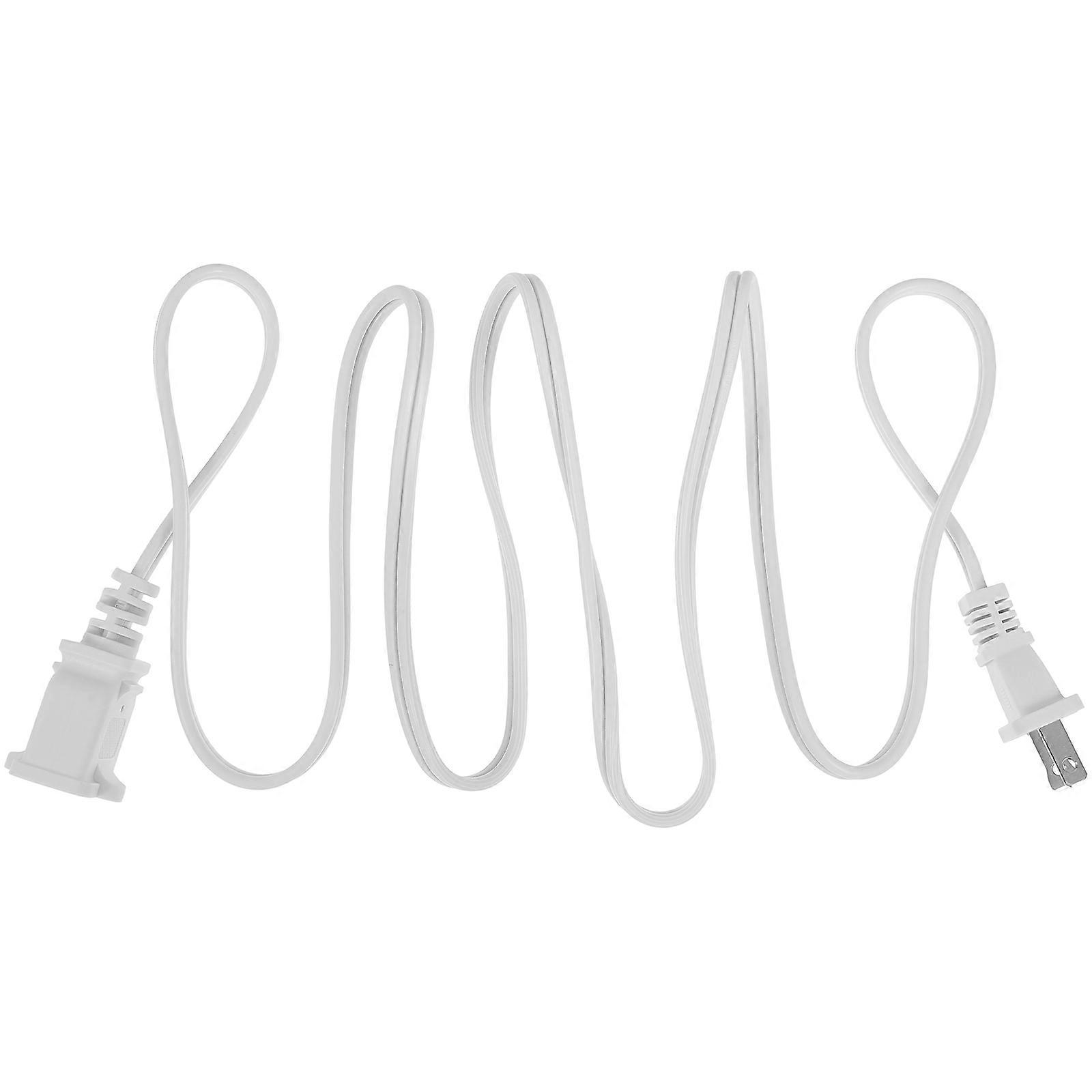 2 Prong Extension Cord White Rubber 1.5m Flexibility Small Extension Cord for Connecting