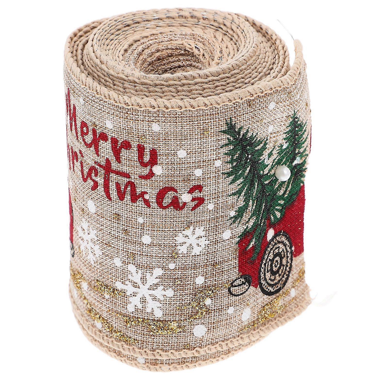 1 Roll Wired Edge Polyester Christmas Ribbon For Presents Wrapping Decorative Pack Ribbon For Holiday Presents Xmas Presents Ribbon