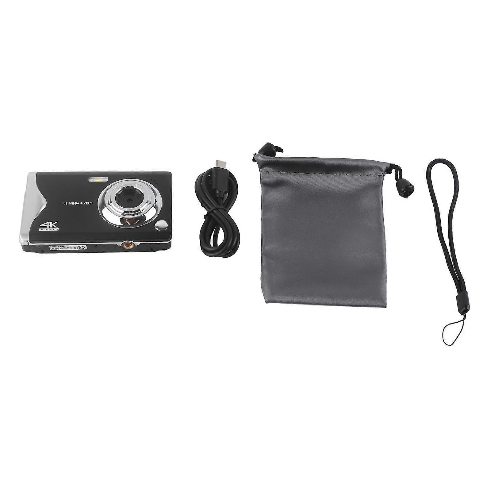 Digital Camera 4K HD Auto Focus 3 Inch Large Screen Lightweight Portable for Students Beginners