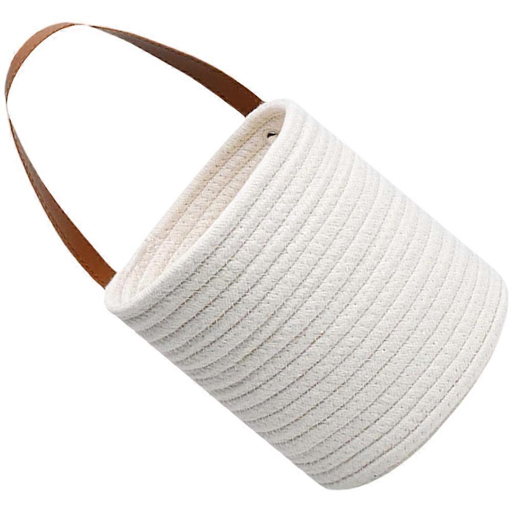 Cotton Rope Hanging Storage Basket with Handle, Foldable Neutral Organizer for Kitchen or Indoor Use, Material, Multipurpose Hanging Basket