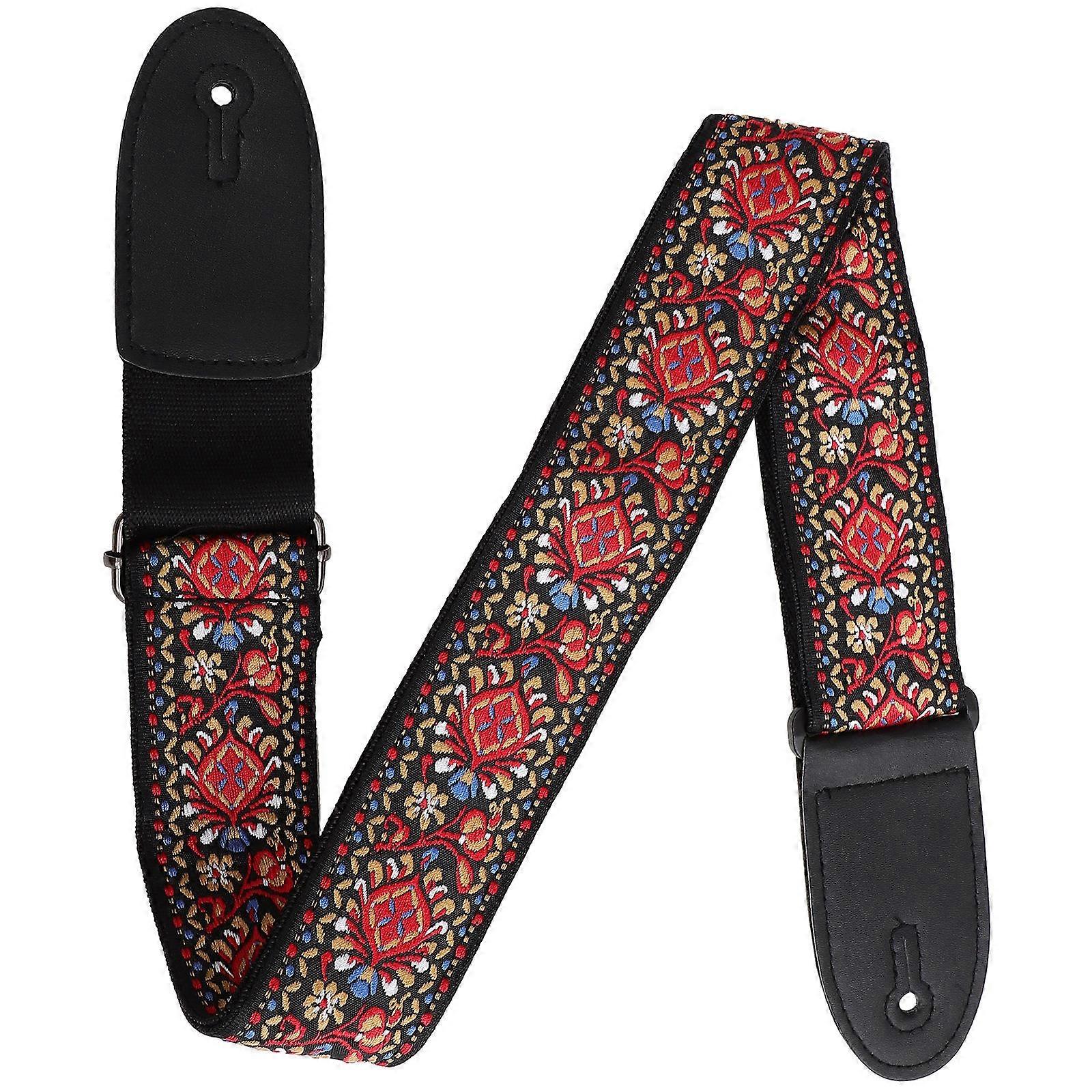 استبدال حزام حقيبة على الطراز العرقي للنساء للاستخدام اليومي يتميز بتصميم كتف مريح باللون الأحمر 1Pack