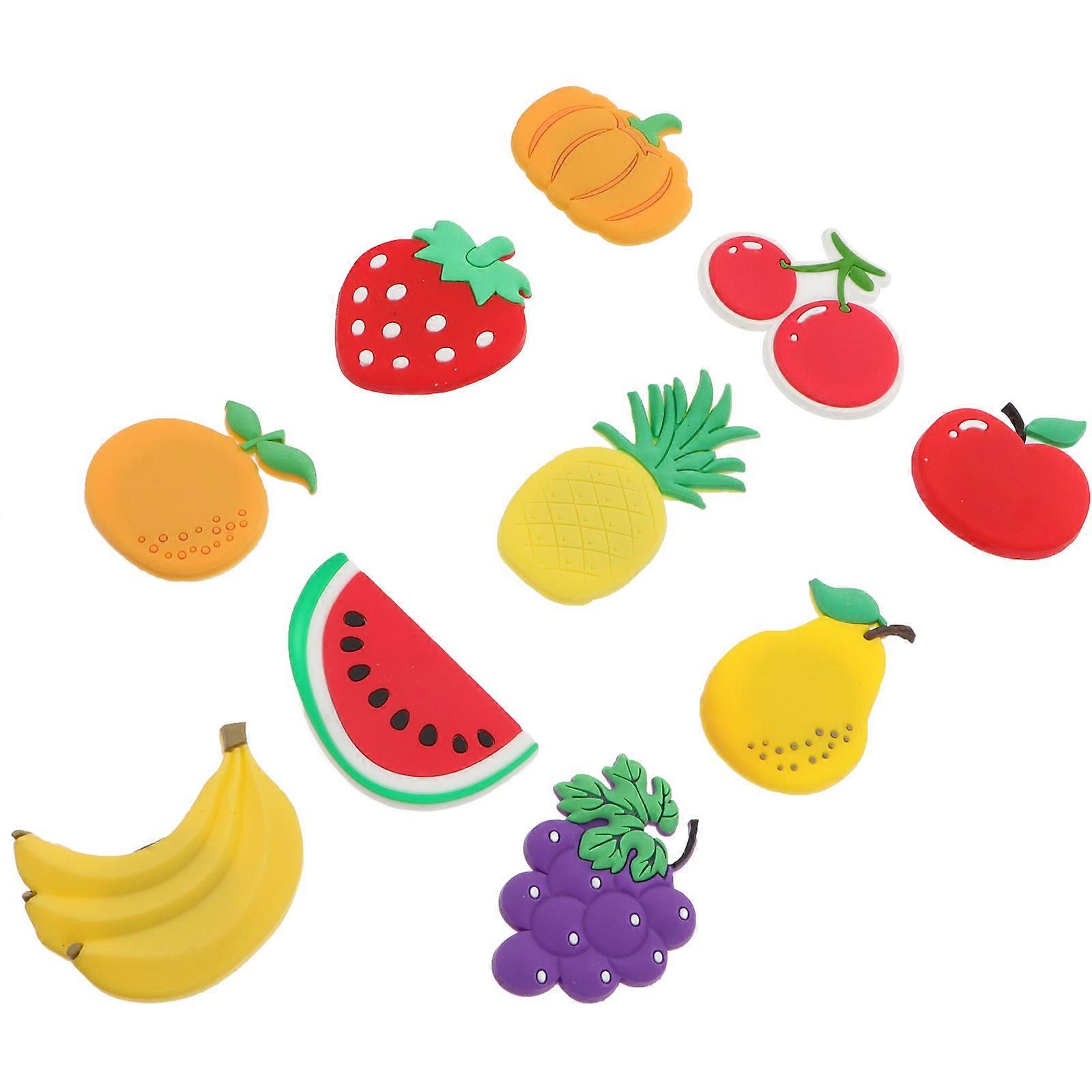 Silicone Fridge Magnet with Lovely Fruits Shapes for Refrigerator Home Decoration Multi 10Pcs