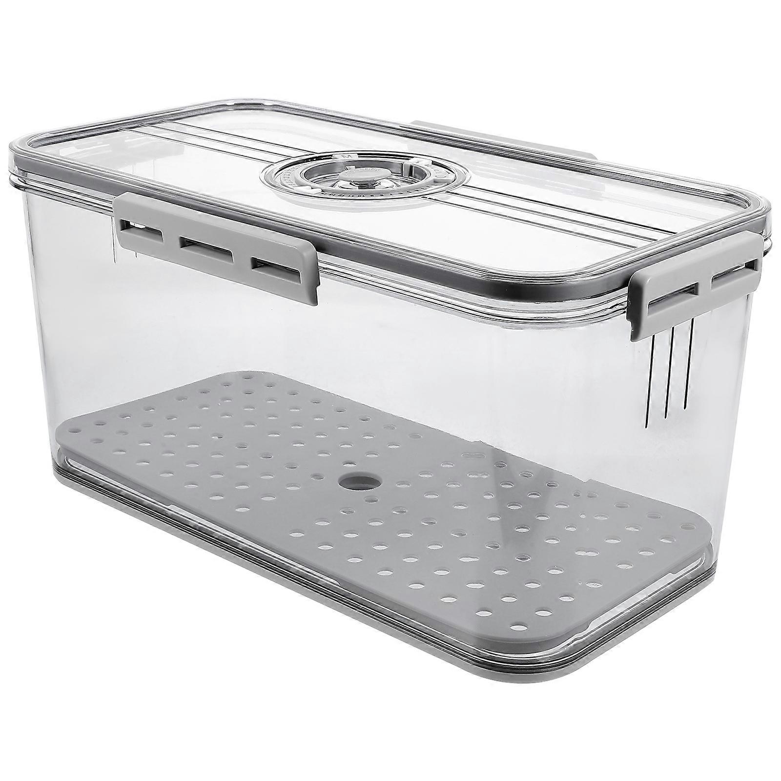 Rectangular Bread Storage For Kitchen Counter With Draining Plate 32.50X17.50X15.50CM Airtight Fresh-Keeping 1Set