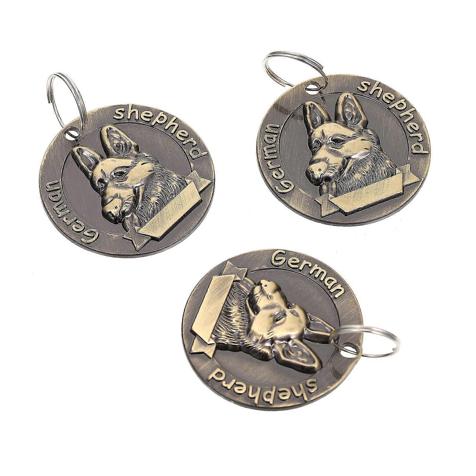 Pet Identity Tag 3Pcs Retro Dog Id Tag For Pet Owners Daily Use Square Hanging Tag