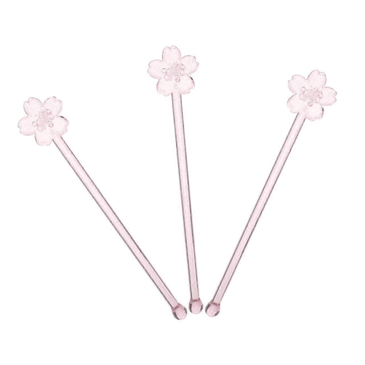 Pack of 3 Reusable Mixing Sticks for Coffee, Cocktails, Pink