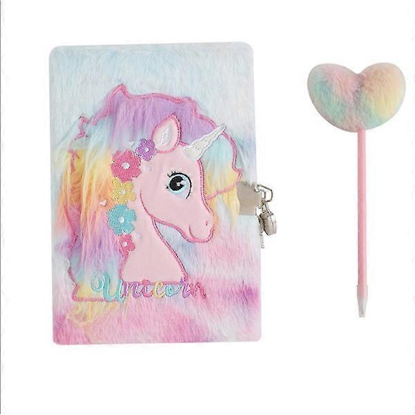 Girl's Diary with Padlock, Secret Notebook for Girls, Plush Notebook Set, Secret Notebook