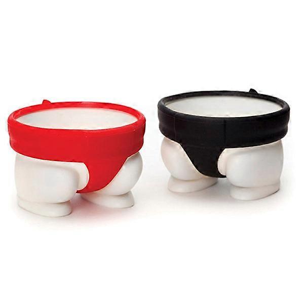 2 Sumo Egg Cups Creative Sumo Briefs Egg Pull Seat Table
