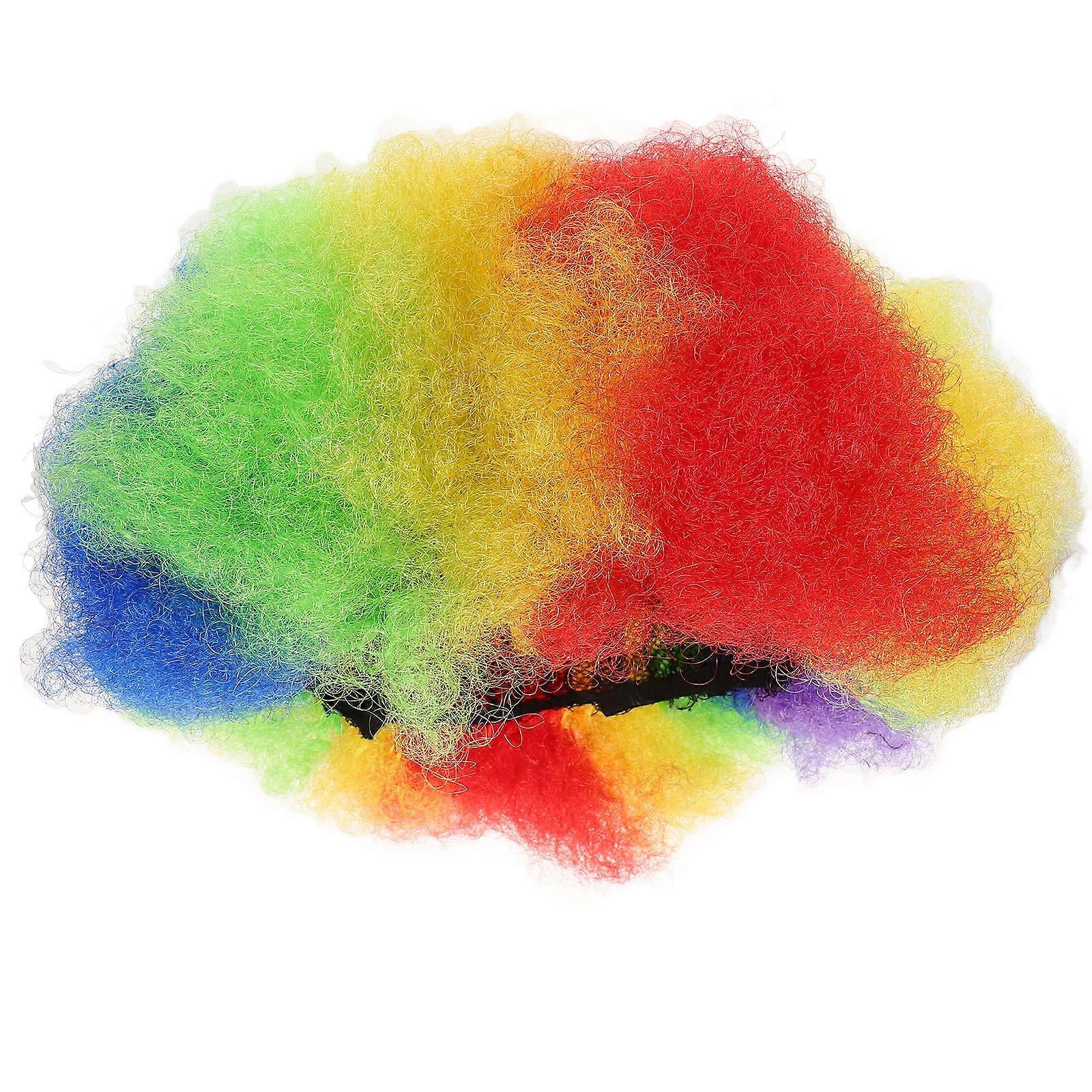 Colorful Curly Cosplay Wig for Halloween, Football Parties & Themed Events – Durable Synthetic Hair for Effortless Styling