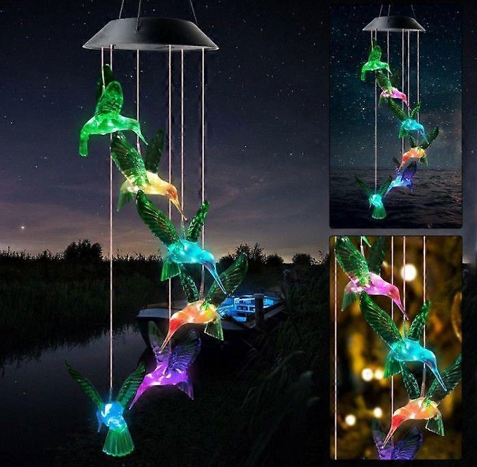 Solar Hummingbird Wind Chime Light LED Christmas Wind Chime Light Landscape Light Garden Light