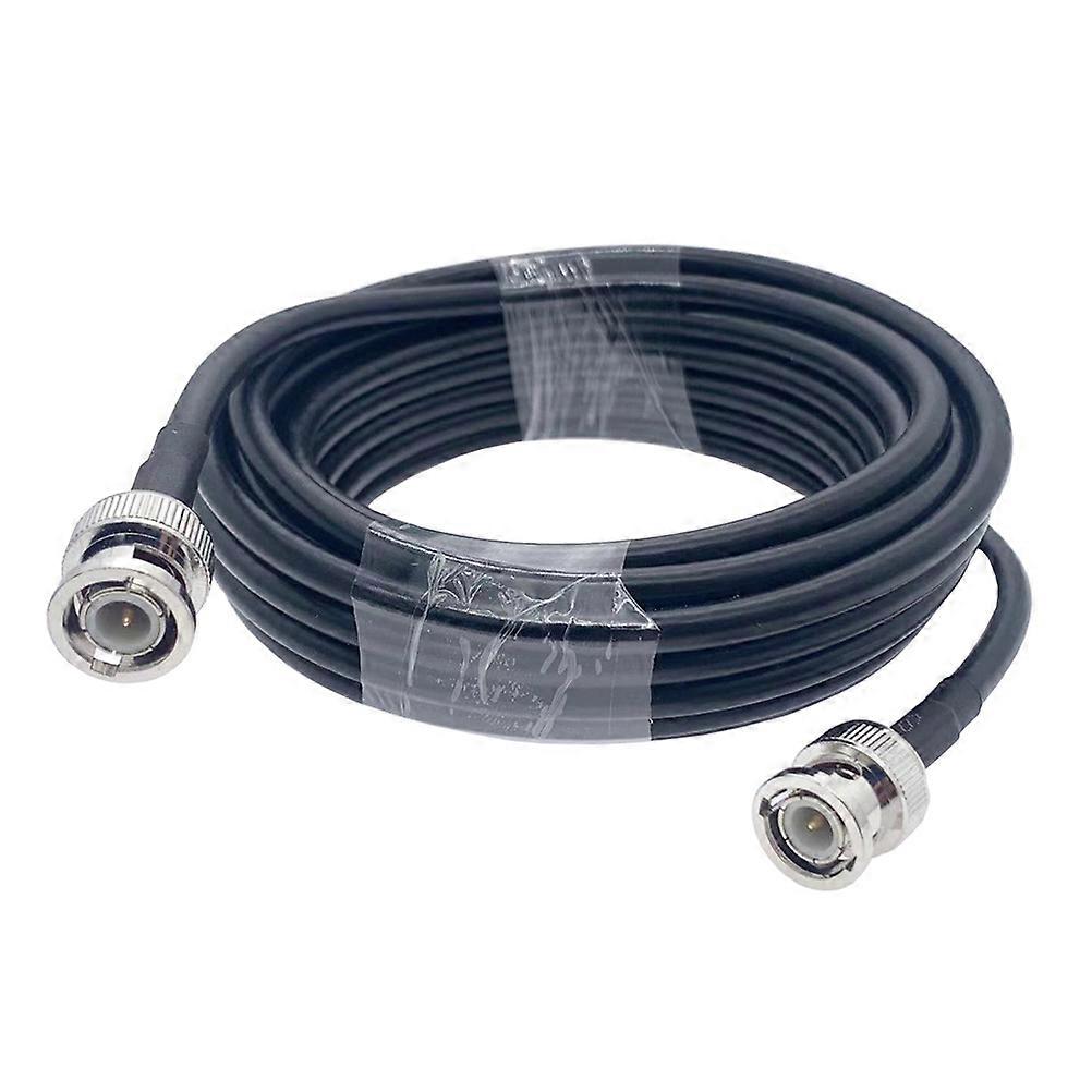 Male To Male Cable 2M For Testing And Extension With Black RG58 Style And Nickel-Plated Connector 1Pack