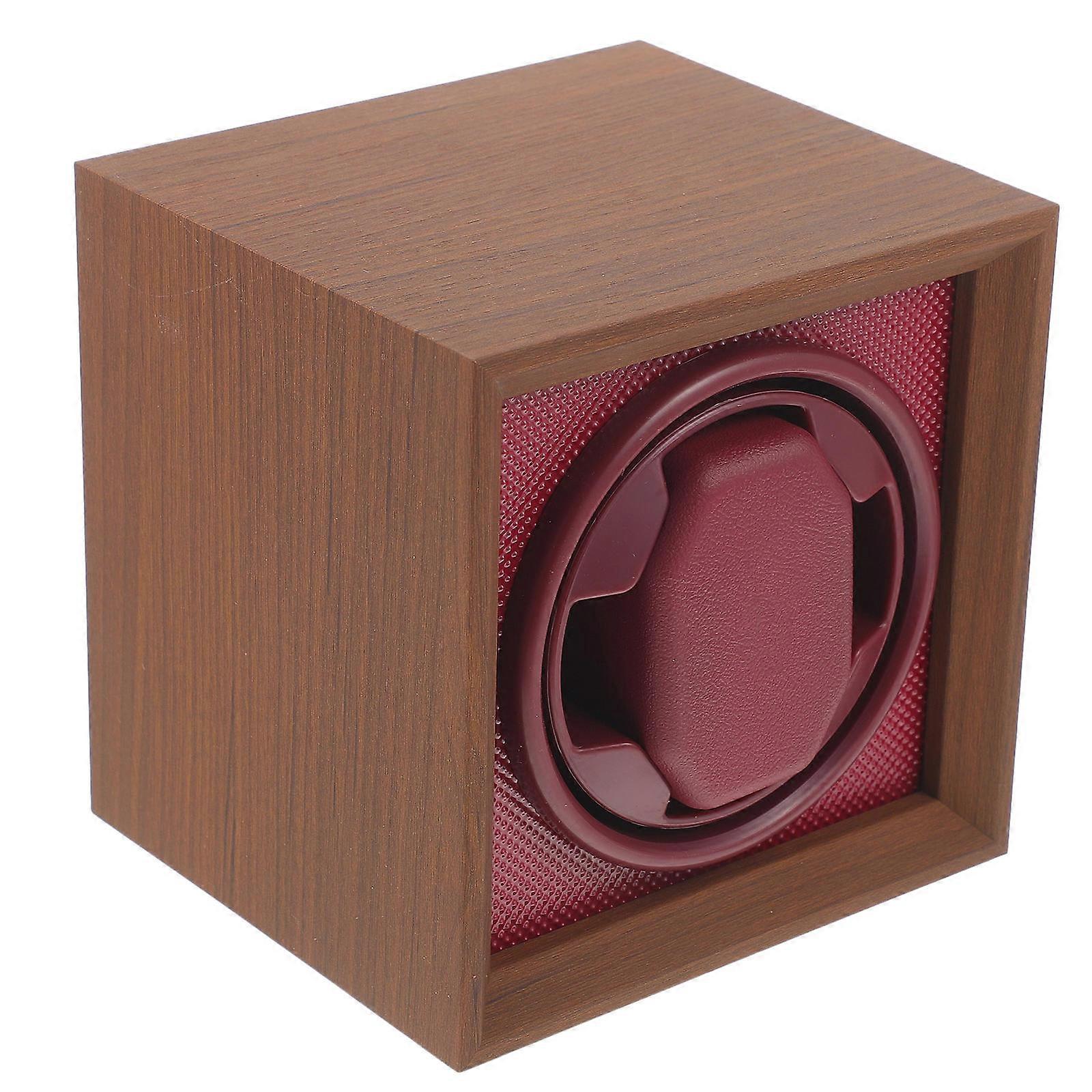 صندوق اللفاف بني ووتش مع محرك هادئ ومادة MDF متينة لهواة جمع الساعات 8.5 × 6.3 × 4.7 بوصة