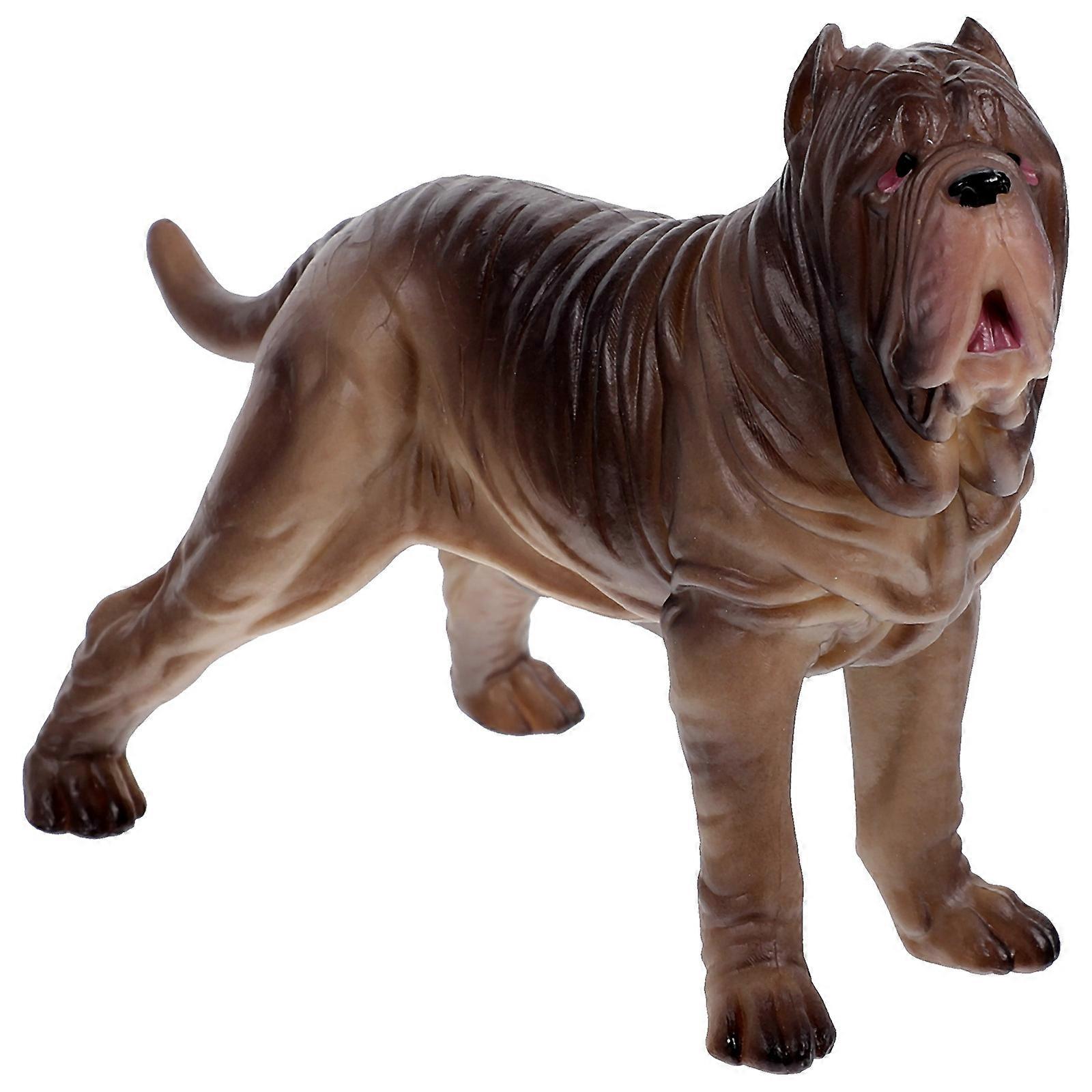 Adorable Brown Dog Model Figurine Ideal For Miniature Garden Decor 13.5X10X7CM Cognitive Prop 1Pack