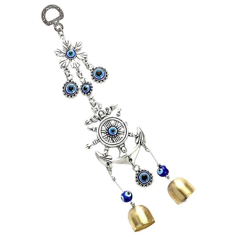 Retro Wind Chime Door Hanging Evil Eye Shape Multi Color Crispy Sound Home Decoration 1Pack