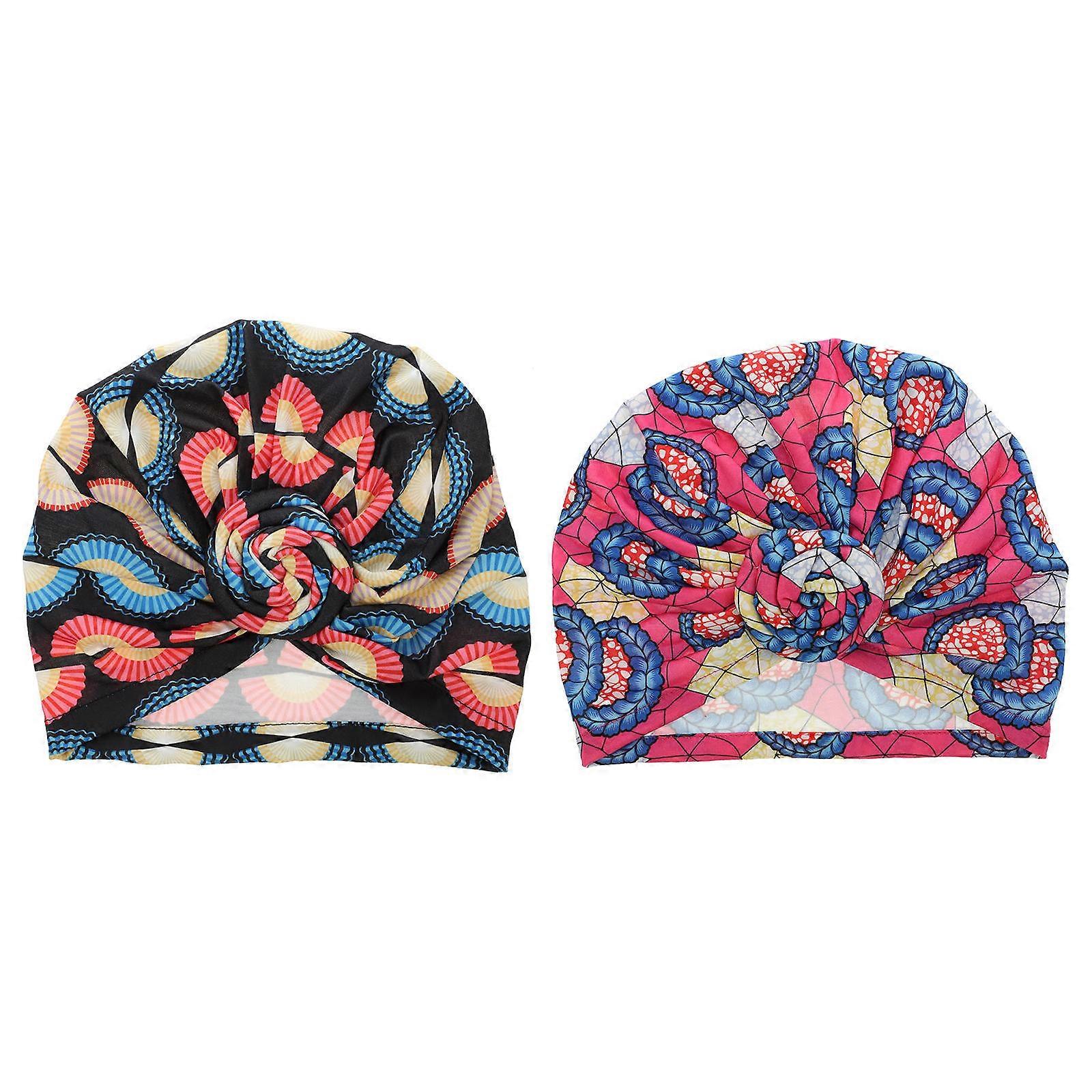 Lovely Turban Wrap Hats For Women In Multi Color 2Pcs With UV Protection Suitable For Various Occasions