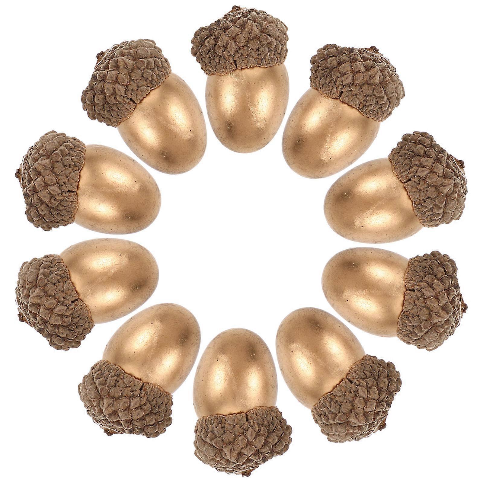 25pcs Artificial Acorns Simulation Chestnuts Realistic Decorative Ornaments for Photography Props Home Fall Christmas Decorations Party Table Display