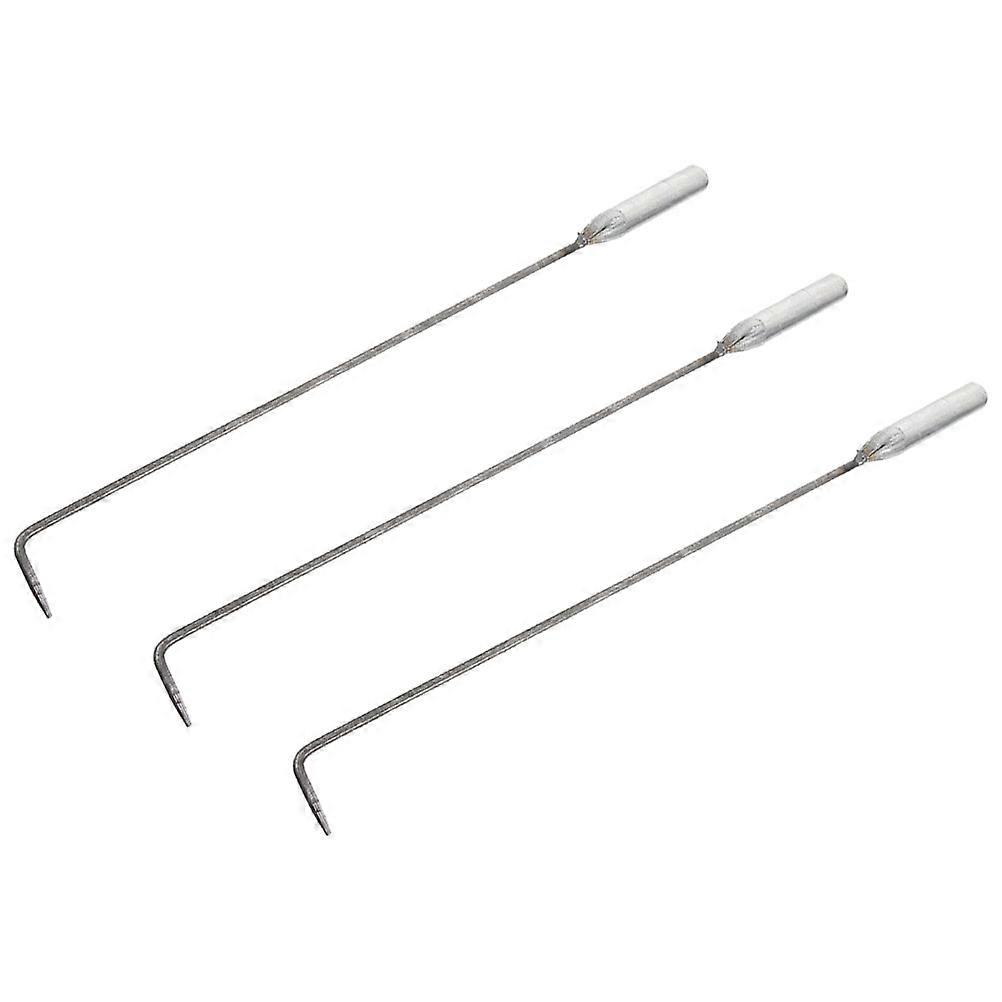 3Pcs Silver Iron Fireplace Poker for Home Use Strong Fire Pit Tool