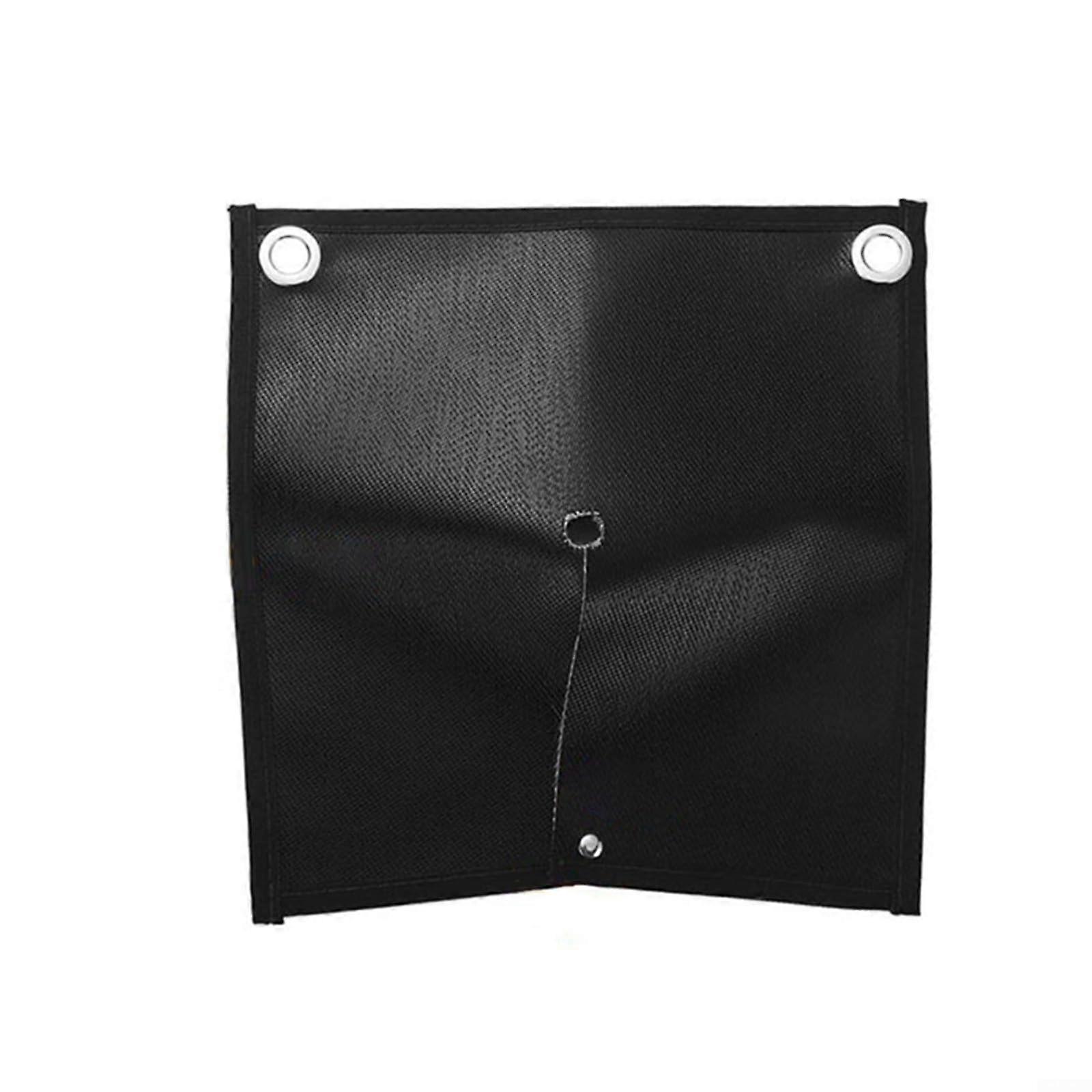 Temperature Welding Blanket 30x30cm Cut Hole for Shape Push Button Fire Blanket with Flame Retardant Cotton Straps (Black)