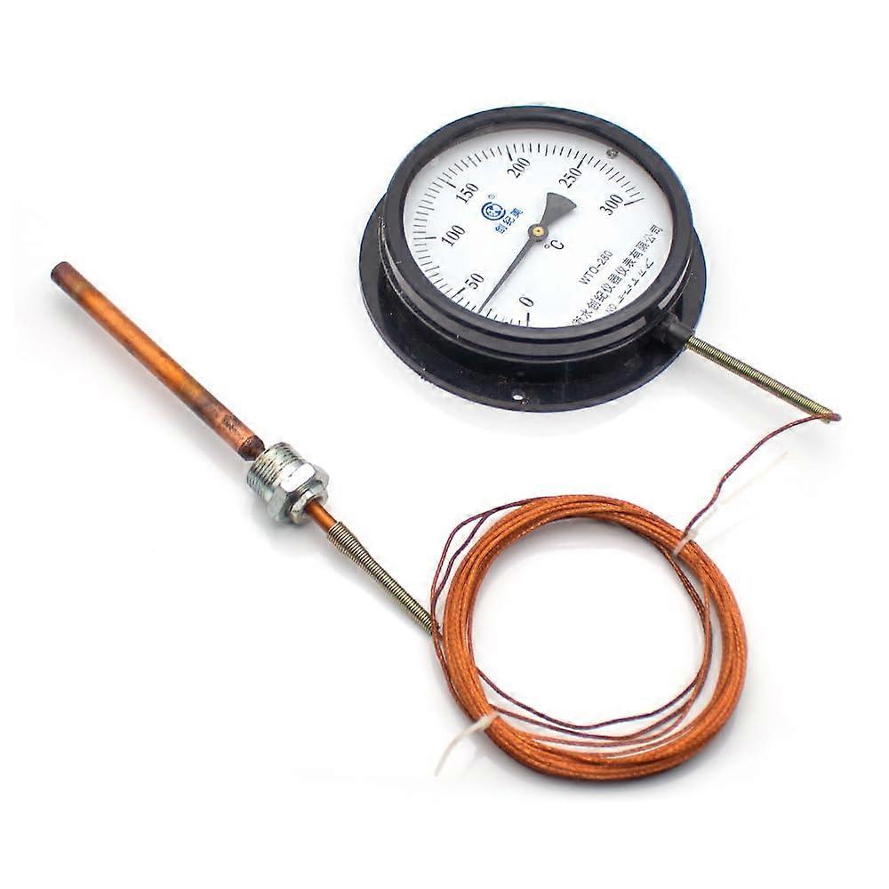 0300℃ Pressure Thermometer, Pointer Type Industrial  Precision Temperature Tester, Boiler Water/Oil/Steam Temperature Meter