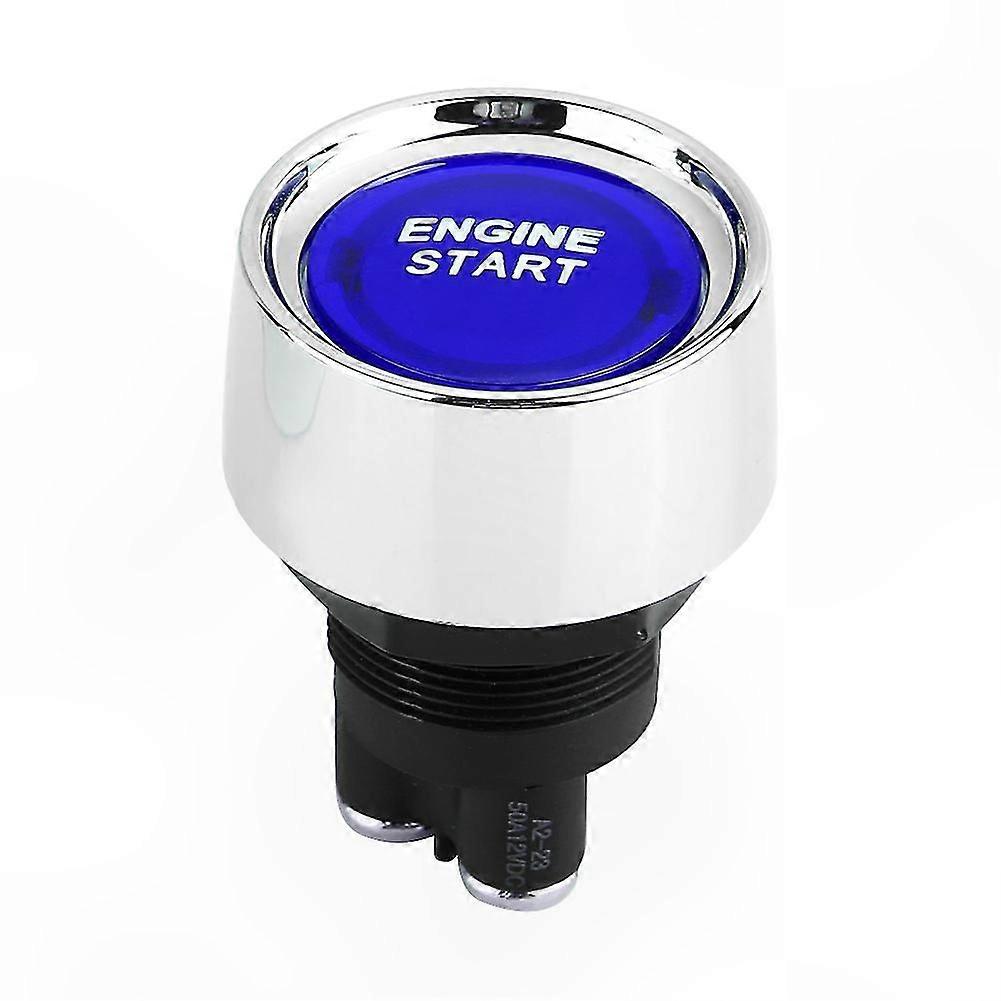 Blue LED Push Button Ignition Switch for 12V-24V Automotive Engine Start Systems
