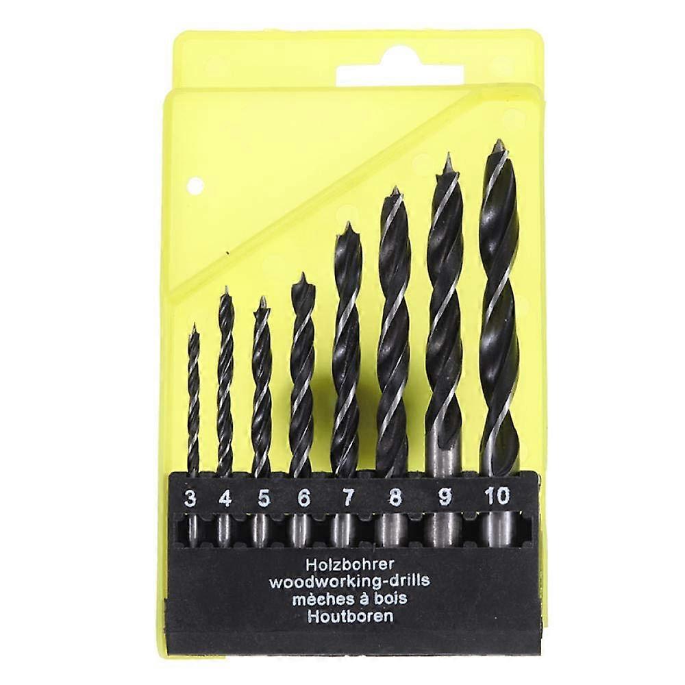 Brad Point Wood Drill Bit Set 8-Piece, Carbon Steel Twist Bits for Woodworking, Tile Drill Bits for Ceramic/Porcelain/Marble