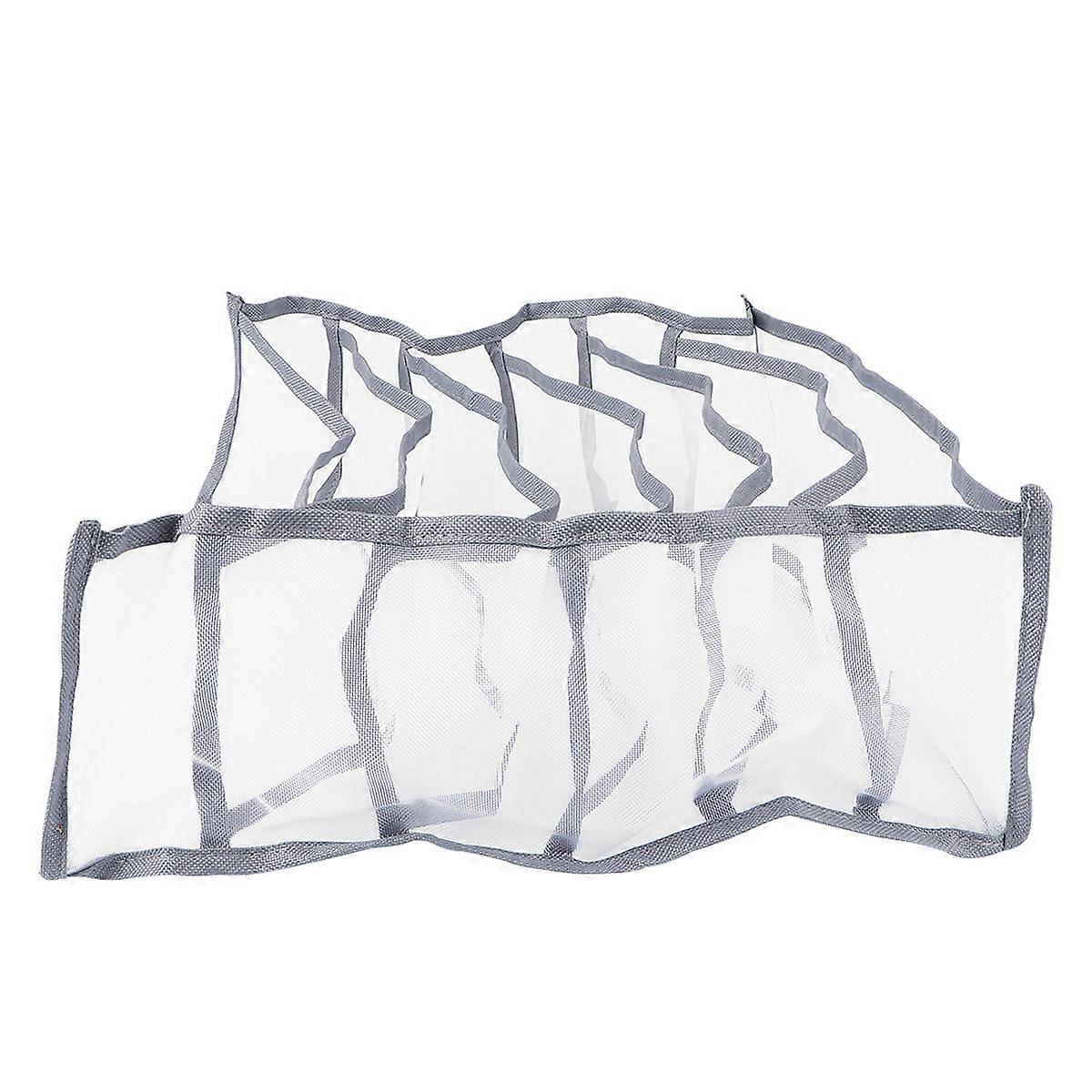 Blue Fabric Underwear Organizer Box with Multi Compartments for Easy Storage Use 1Pc