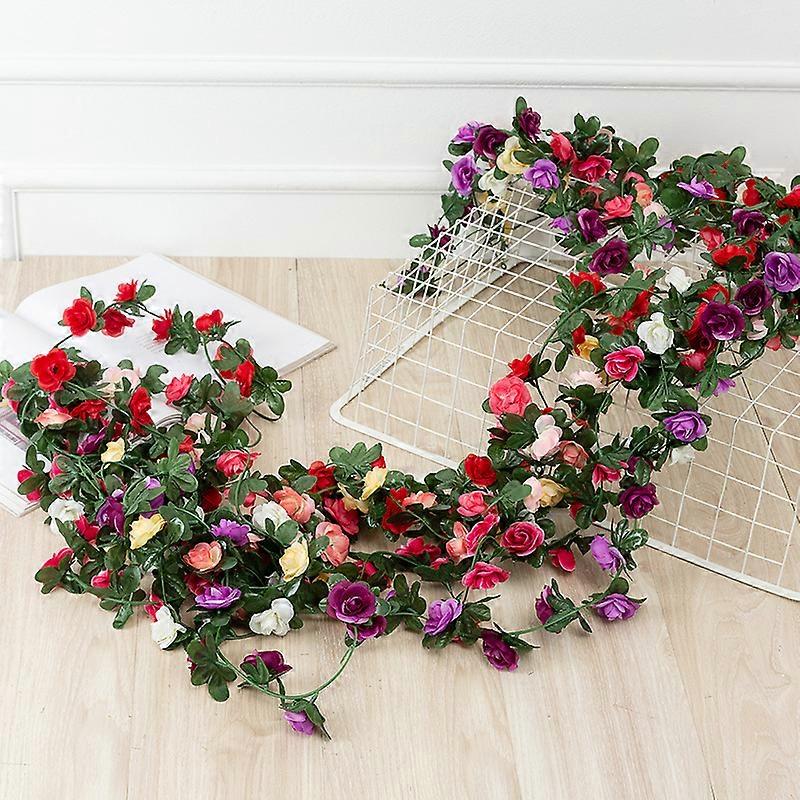 Artificial Rose Garlands with Ivy Foliage (6 items)