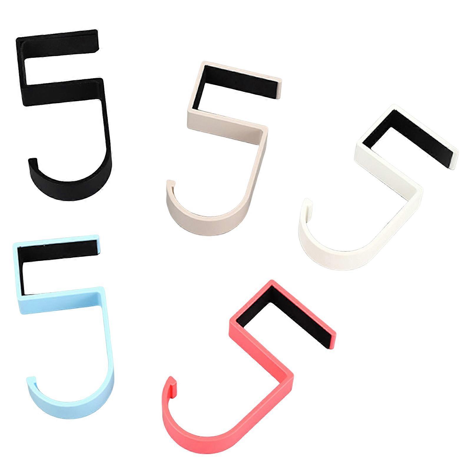 5 Shape Sturdy Hook for Student Bags Long Time Use Metal Wall Attachment Basic Assembly Black White Double Tone Multicolor